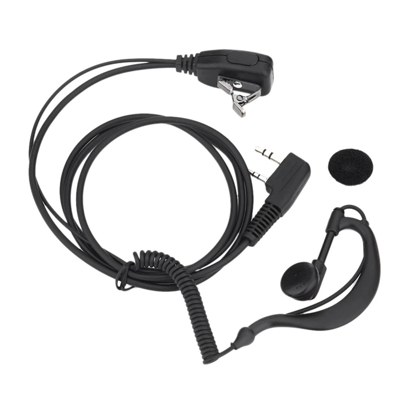 

2Pin g-образный наушник PTT MIC Ear Hook гарнитура для Kenwood Puxing Wouxun BaoFeng Radio