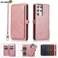detachable case for samsung galaxy s21 s20 fe s10 e s9 s8 note 20 10 9 8 ultra plus lite a91 a81 flip wallet card leather cover
