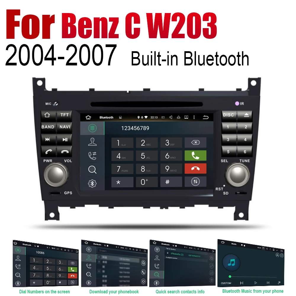 Android 2 Din Авто Радио DVD для Mercedes Benz C Class W203 2004 ~ 2007 NTG Автомобильный мультимедийный