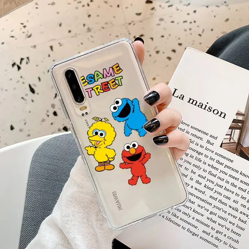 

Cute cartoon Sesame Street Phone Case Transparent for Samsung A71 S9 10 20 HUAWEI p30 40 honor 10i 8x xiaomi note 8 Pro 10t 11
