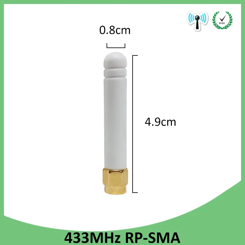 20pcs 433Mhz lora Antenna 3dbi GSM 433  IOTRP-SMA Connector Rubber Lorawan antenna+ IPX to SMA Male Extension Cord Pigtail Cable