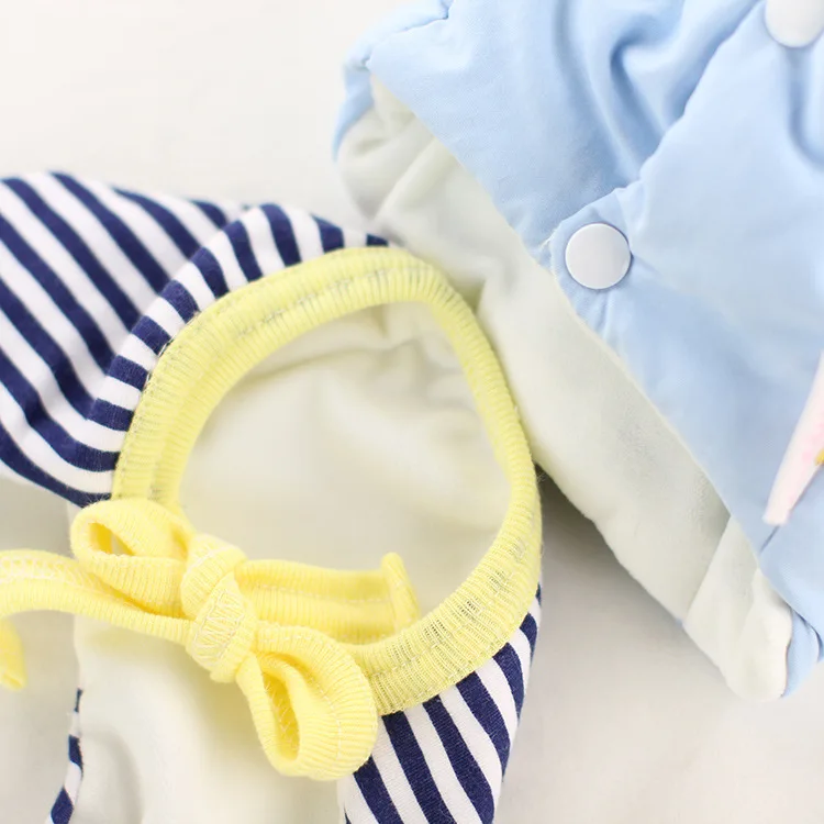 Kawaii зимняя одежда для собак четыре фута одежда для домашних животных Chiwawa jorkie Bomei платья в полоску
