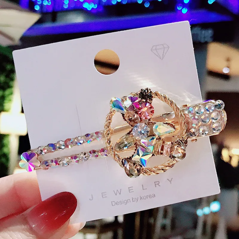 

Han Guodong door bear hairpin fashion contracted with diamond drill girl department head hairpin duckbill clip