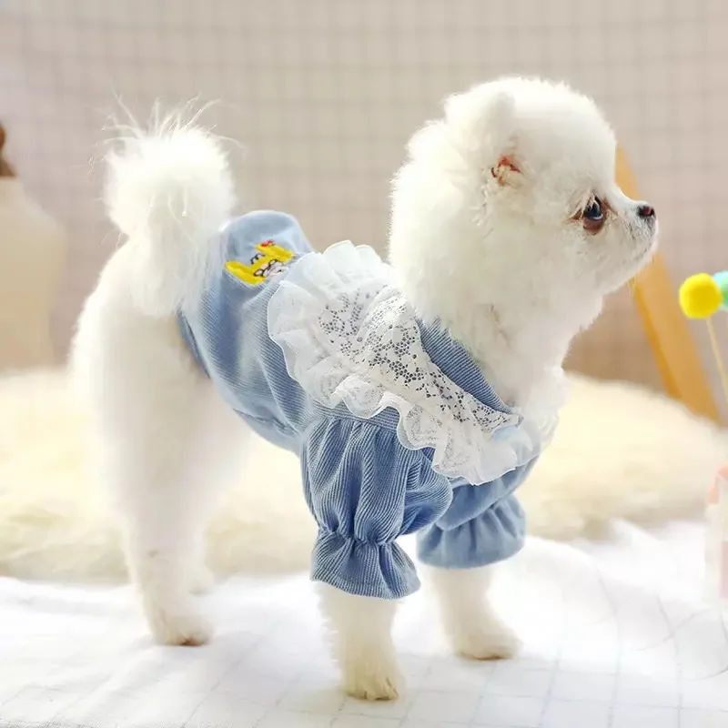 

Spirng Summer Dog Clothes Princess Puff Sleeve Pets Outfits Warm Clothes for Small Dogs Costumes Coat Jacket Puppy Shirt Dogs