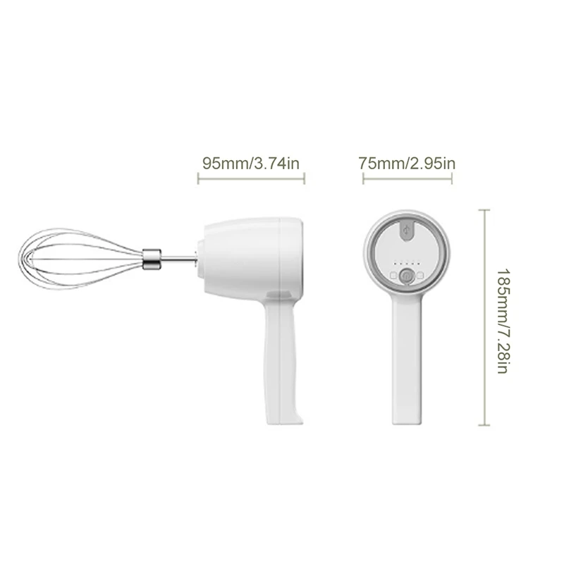 

Cordless Hand Mixer Mini Milk Frother 5 Speed Manual Egg Beater for Easy Whipping Cream