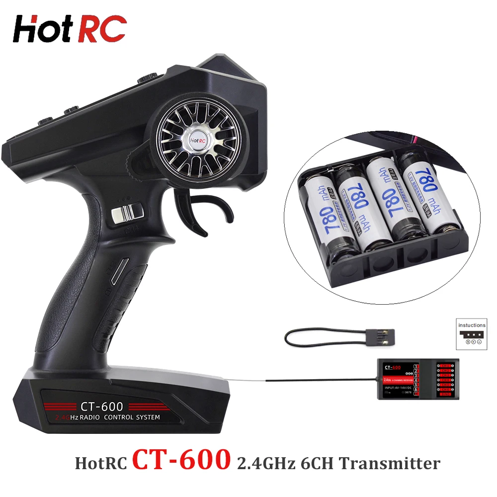 hotrc ct 600 24 ghz 6ch fhss контроллер радиопере