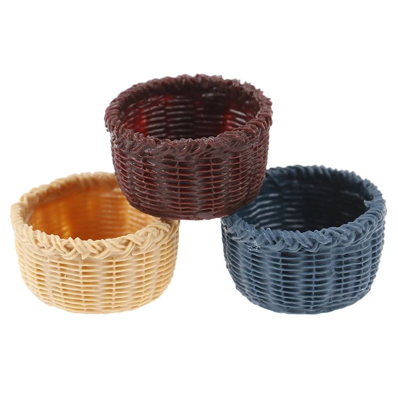 

1:12 Dollhouse Miniature Resin Mini Storage Basket Model Doll House Decor Accessories