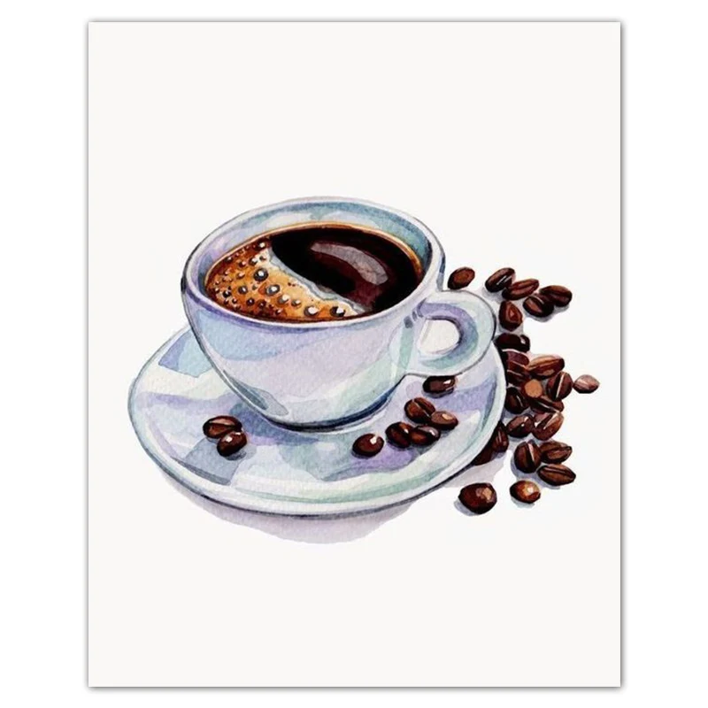 

5D алмазная вышивка «сделай сам», вышивка крестиком, чашка кофе, полностью круглая Алмазная мозаика, полноразмерная алмазная живопись, домаш...