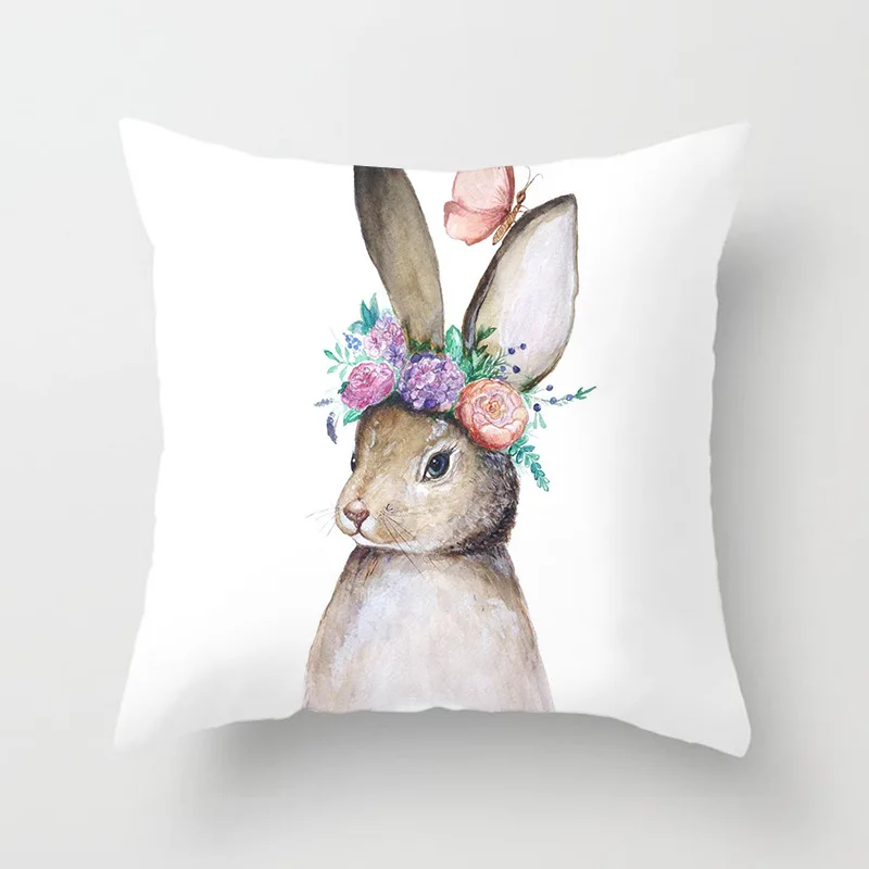 Пасхальный чехол для подушки с изображением кролика и яиц дивана спальни