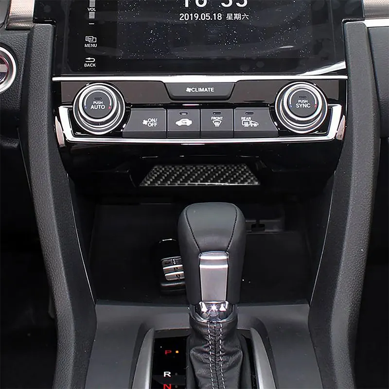 

Carbon Fiber Car Accessories Interior Storage Box Protective Decoration Decals Cover Trim Stickers For Honda Civic 2016-2019