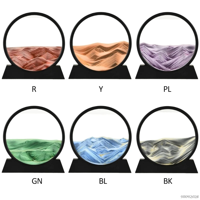 

12inch Moving Sand Art Picture,3D Deep Sea Sandscape in Motion Display Flowing Sand Frame Flowing,Relaxing Desktop Home Dropship