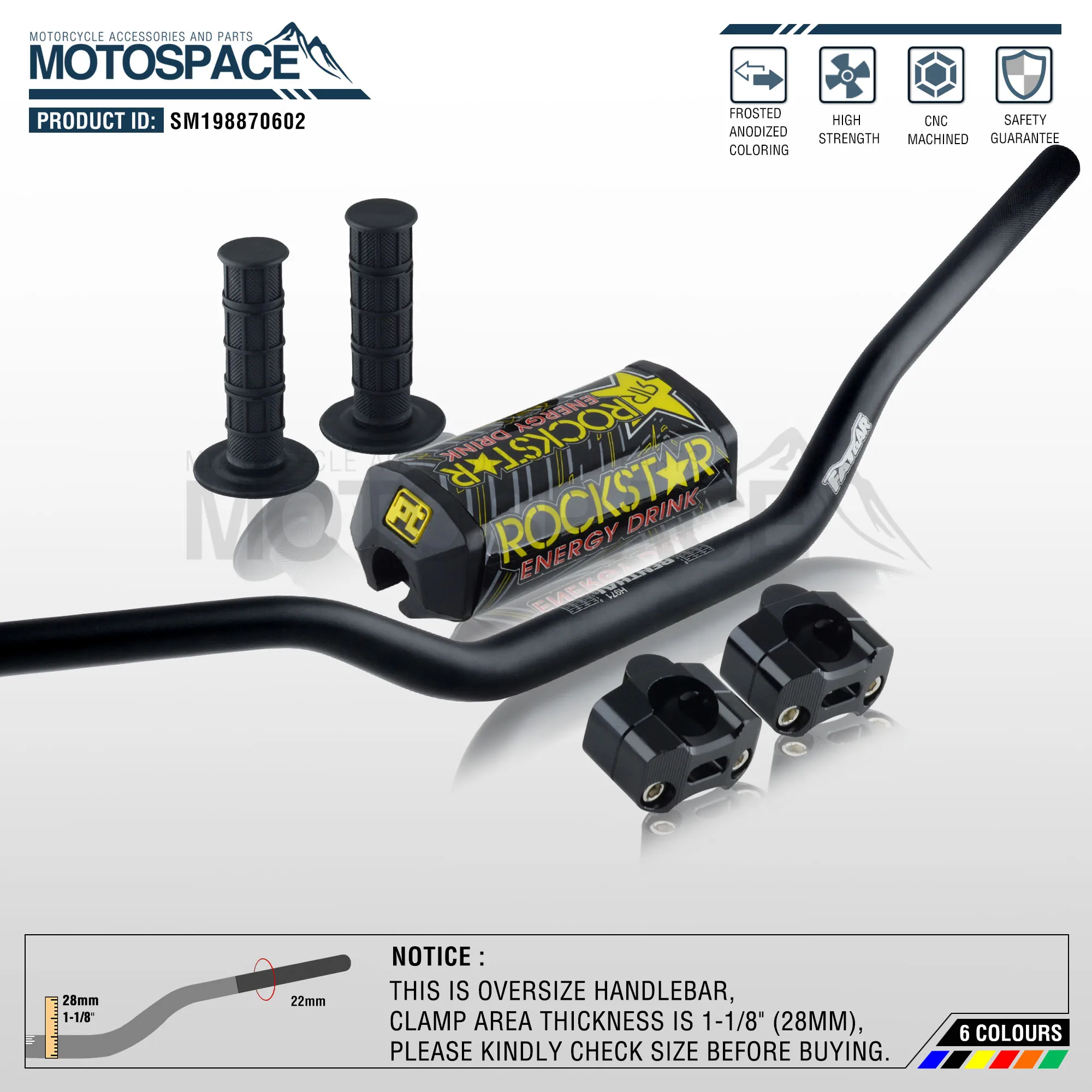 Руль для Pro Cone Pack Bar 1 1/8 &quotRenthal Fatbar накладки Грипсы питбайка мотоцикла с адаптером