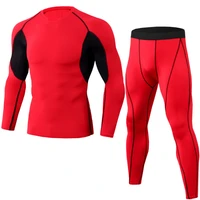 outdoor quick drying fluorescent color stitching training running suit basketball football jersey suit long johns mens