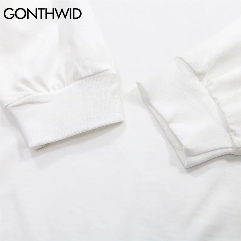 

GONTHWID Tees Shirts Streetwear Harajuku Funny Toy Bear Print Tshirts Hip Hop Casual T-Shirt Men Fashion Cotton Long Sleeve Tops