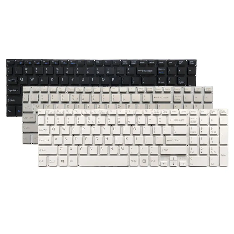 Клавиатура US для ноутбука Sony VAIO Fit SVF152C29M SVF152C29L SVF15E Черная/Серебристая/белая|keyboard