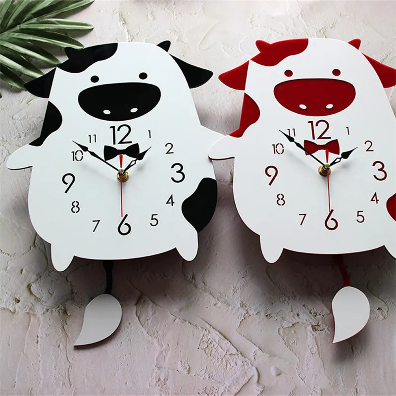 Мультфильм качели настенные часы современные украшения дома креативные