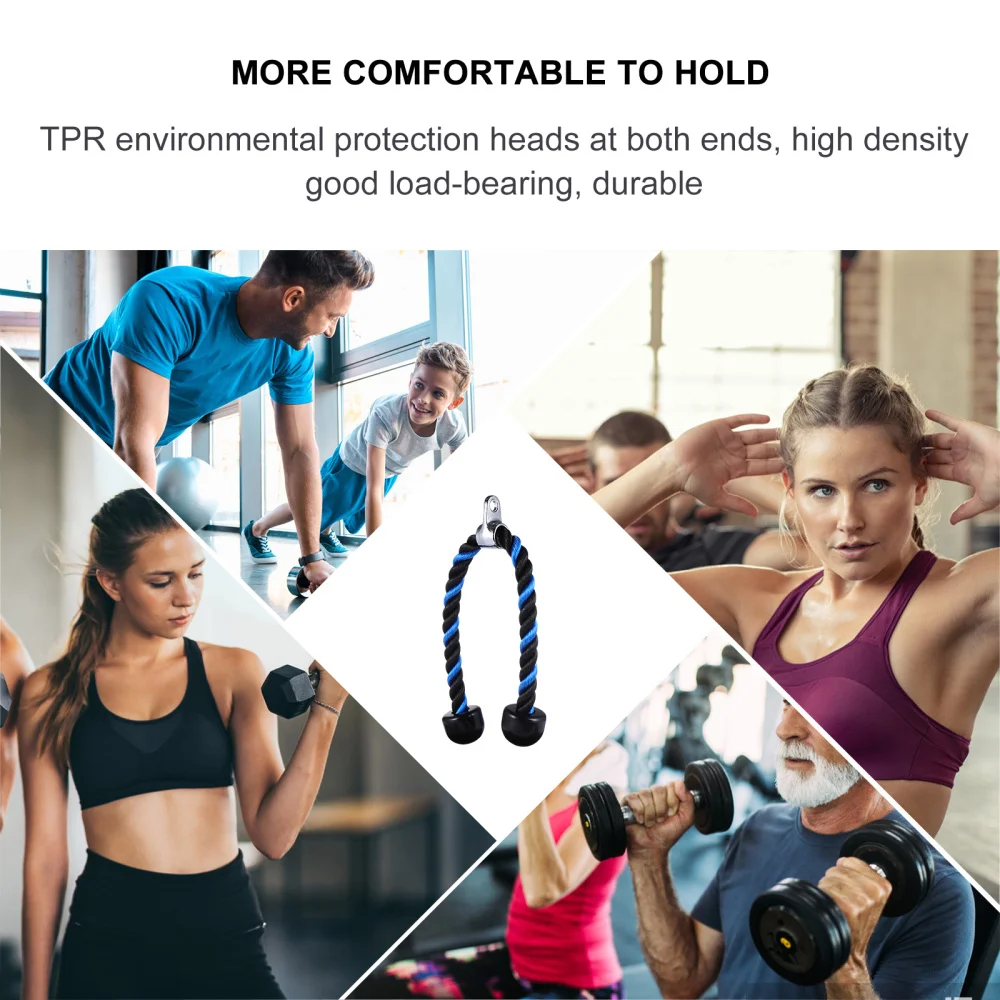 

Triceps Rope Down Fitness Cable Attachment Machine with Non Slips End