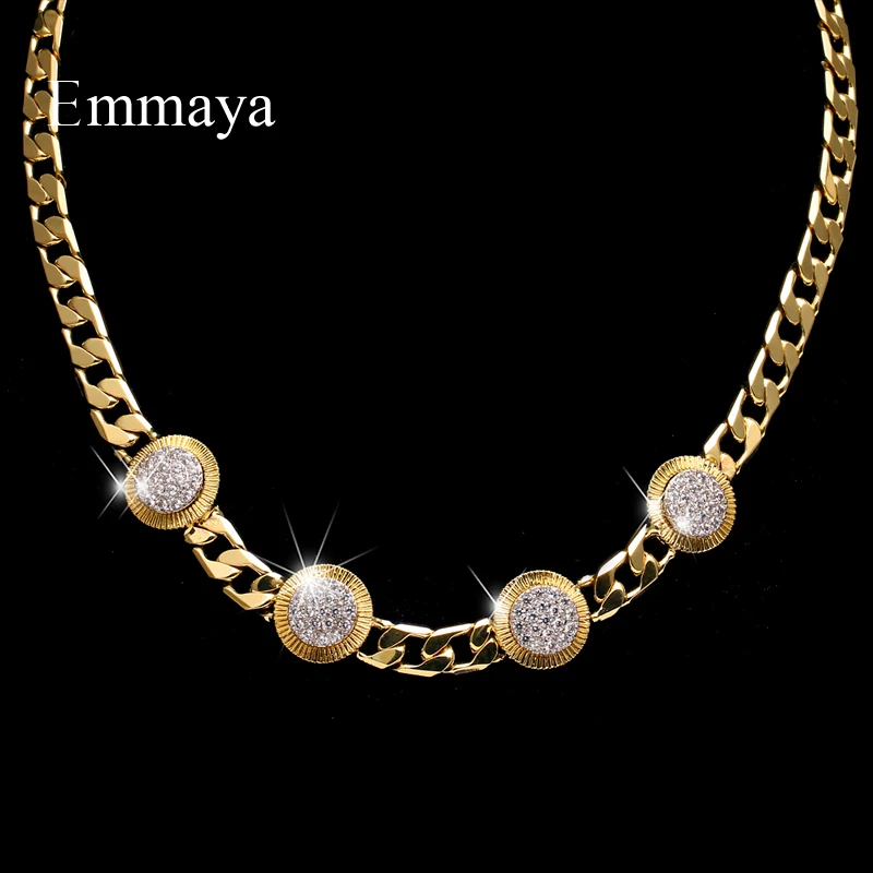 

Emmaya Luxury Gold color Necklace For Women&Girls Fashion Statement With Little Circle HipHop Style Wedding Party Ornament
