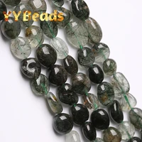 natural irregular green rutilated quartz crystal beads smooth loose beads for jewelry making diy bracelet necklace accessories
