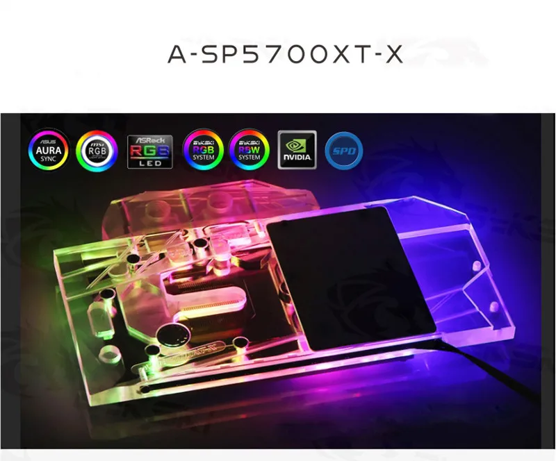 Bykski полный охват GPU водяной блок для VGA Sapphire RX 5700 XT Pulse, MSI RX5700XT мех/Evoke Dataland RX5700XT Красный Дьявол