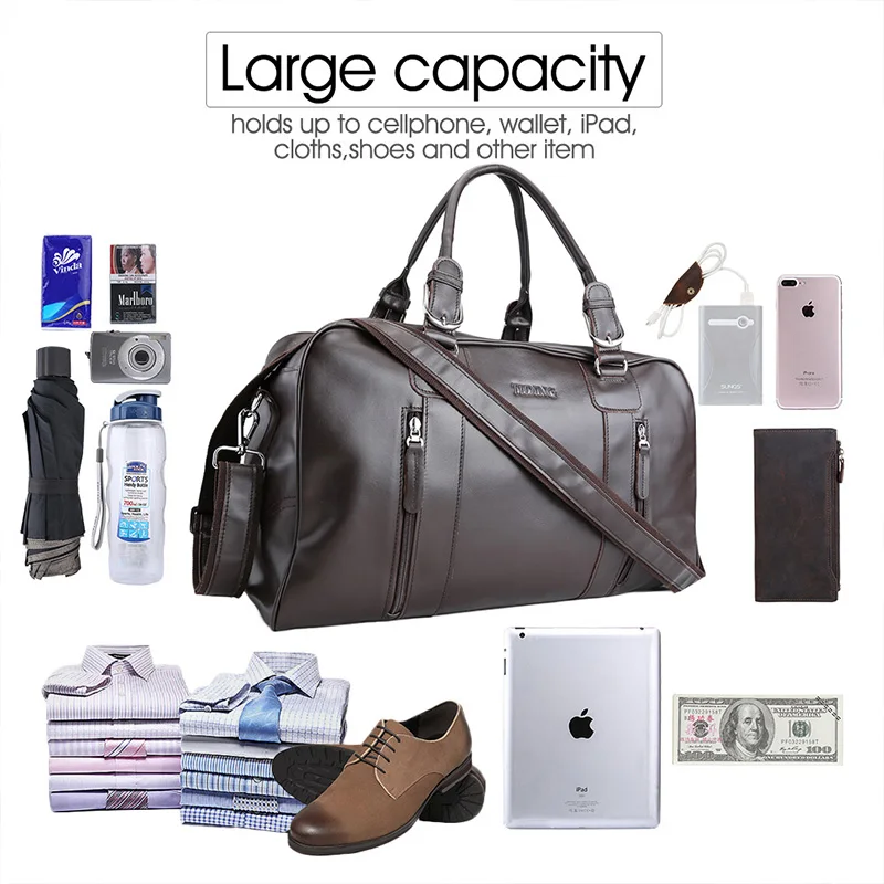 Мужская Дорожная Сумка TIDING из натуральной кожи брендовая Портативная сумка в