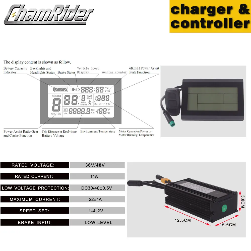 Комплект электровелосипеда Chamrider 500 Вт 36 В 48 52 в 20 Ач 30 Ач|Комплект для