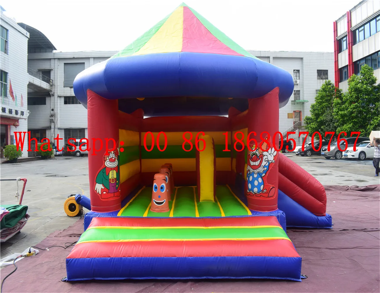 Надувная мультяшная тематическая горка клоуна надувная сухая для хит