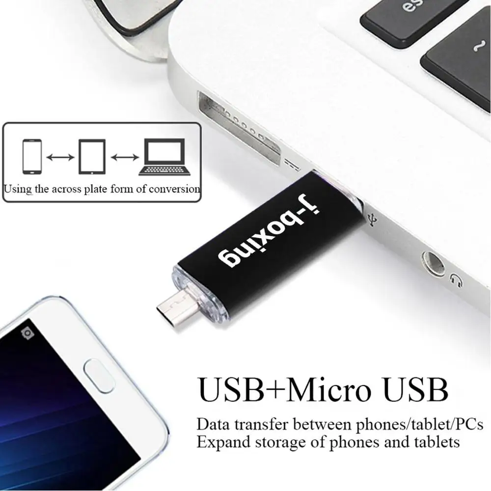 J boxing OTG USB флэш накопитель 16 Гб 32 ГБ Micro 2 0 для ПК Android телефона Huawei 8 64 черный 10