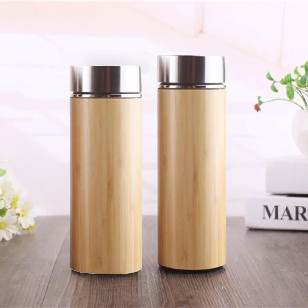 

Newest High Quality Natural Bamboo Thermos Cup Ceramic Bottle Vacuum Flasks Thermoses 12hours Tea Cup