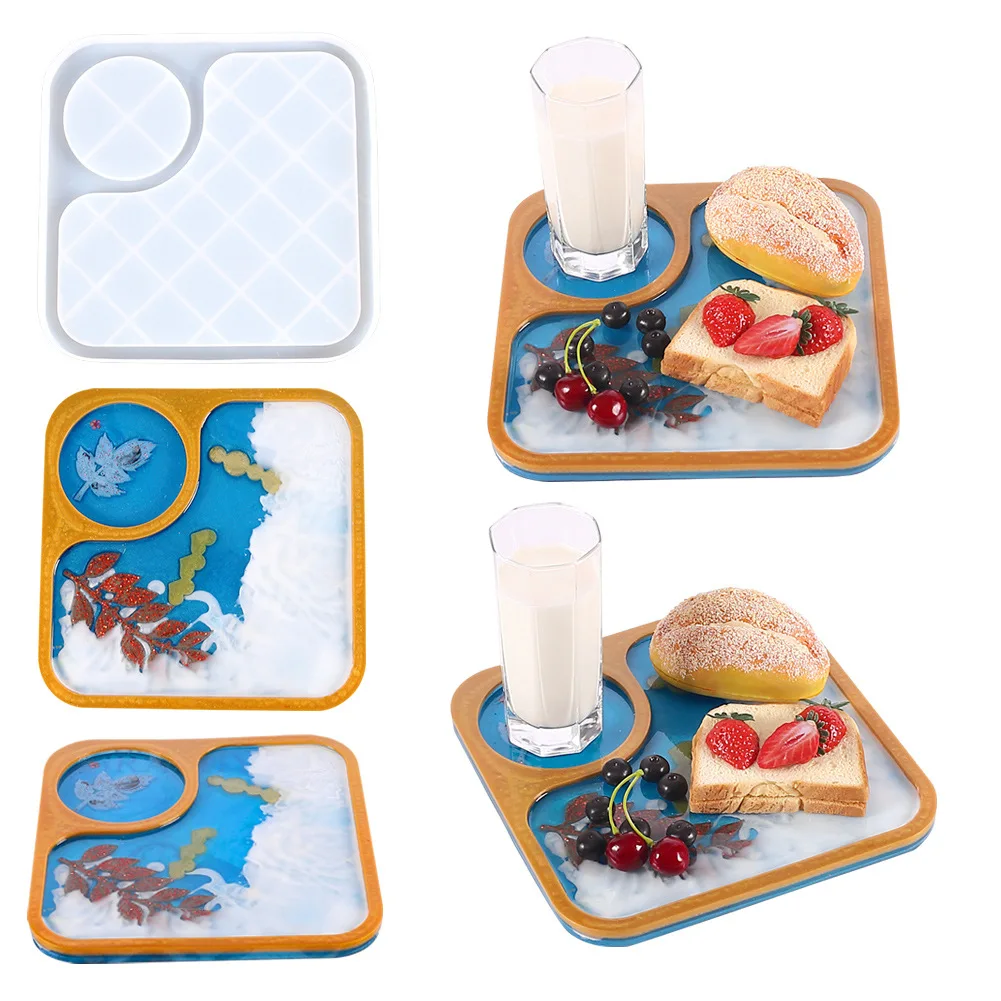 

Поднос для завтрака, подставка для чашки, коврик, силиконовая форма, коврик для кружки, глиняная форма, сделай сам, Сервировочная обеденная т...