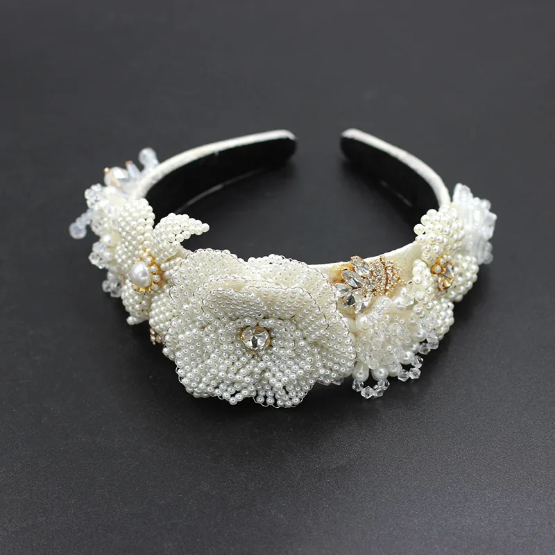 

Bachelorette Party Decorations Wedding Headband Pearl Bridal Headpiece Hair Band Tulle Party Hair Accessories for Women and Girl