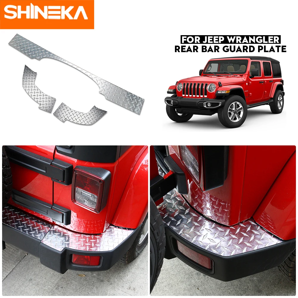 SHINEKA задняя защитная накладка для Jeep Wrangler JK 2007- Автомобильная задняя дверь порога защитная пластина для Jeep Wrangler JK