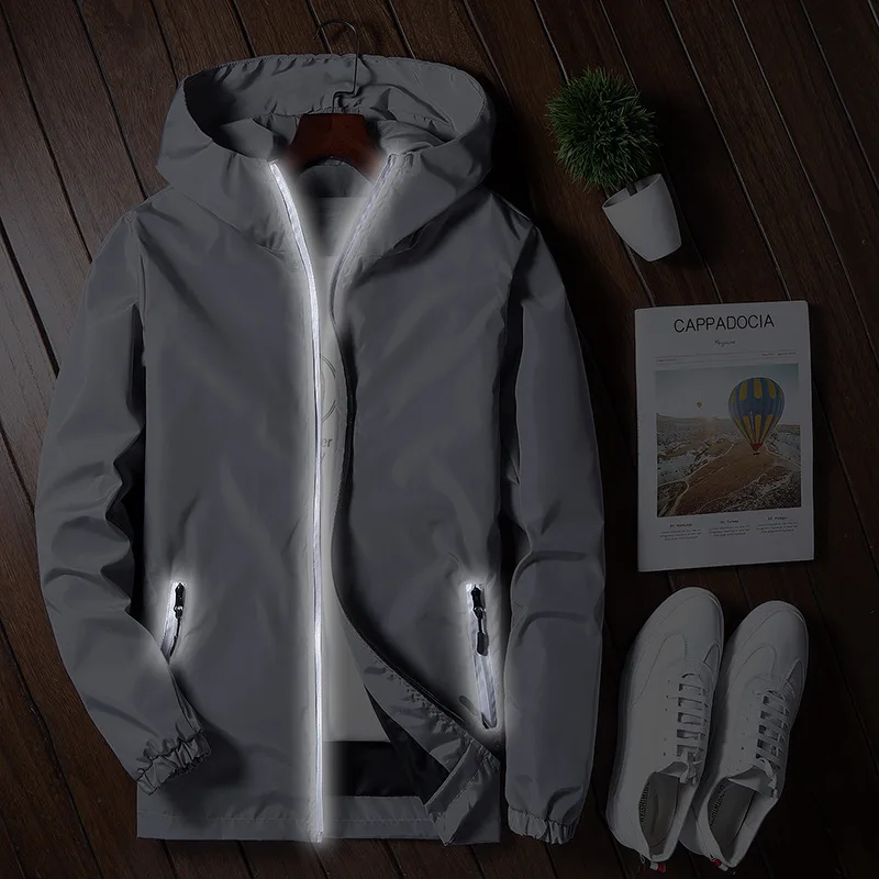 Мужская приталенная ветровка с длинным рукавом модная брендовая одежда в стиле