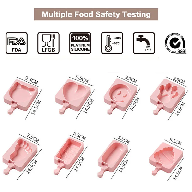 Силиконовые формы для мороженого лапа сердце мороженое с крышкой палочка