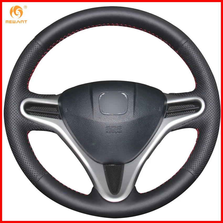 Чехол на руль MEWANT из черной искусственной кожи для Honda Fit городской Jazz 2009 2010 2011 2012