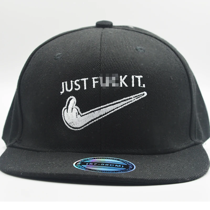 F ОАК средний палец Вышивка Новый черный хип хоп Just Do Цвет его Кепка тракер