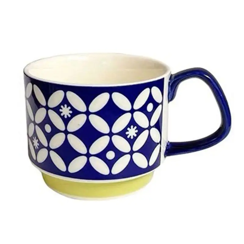 Japanese Style Vintage Ceramic Mug Handgrip Cup For Breakfast Milk Oatmeal Coffee Heat Resistant Office Home Drinkware Supplies | Дом и сад