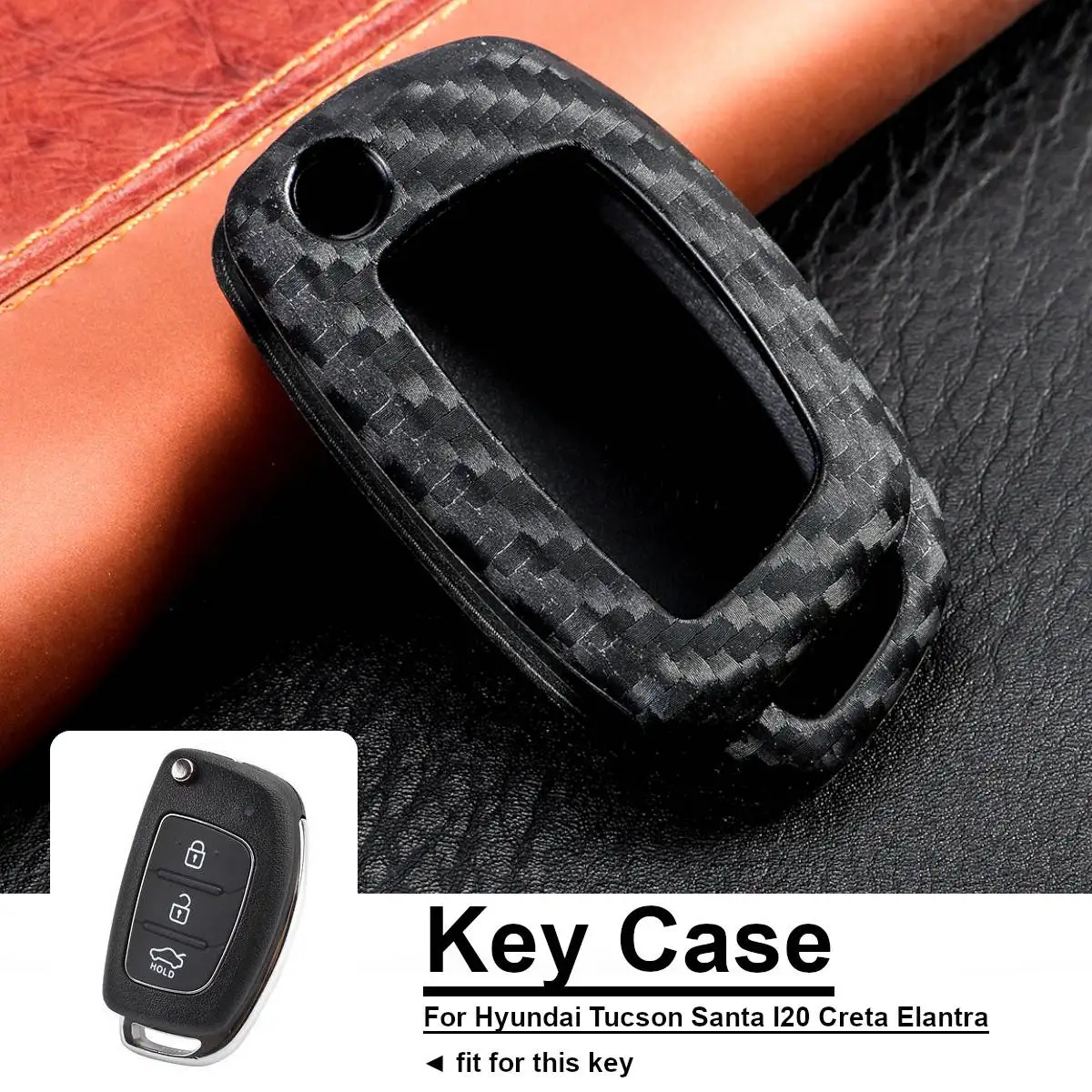 Чехол для автомобильного ключа из углеродного волокна защитный чехол Hyundai I20 Ix35