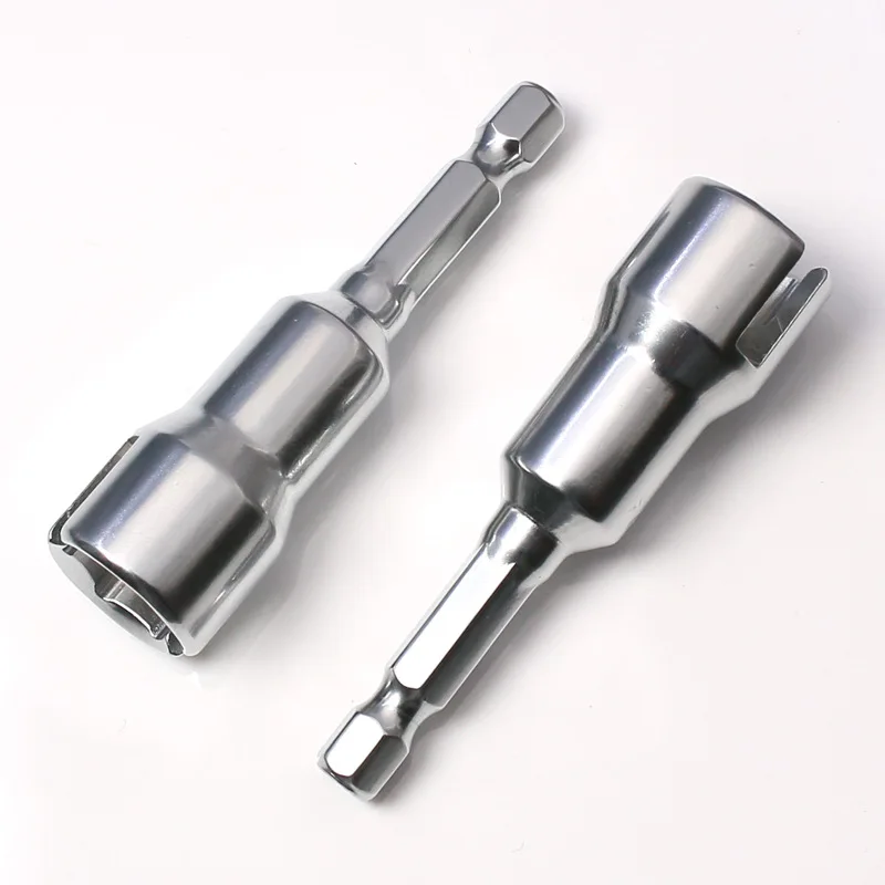 

2 Pcs Bolt Socket Wrench Hex Bit Adapter Universal W/ 1/4'' Handle Chrome Vanadium Steel Nut Bolt Driver Tool Socket