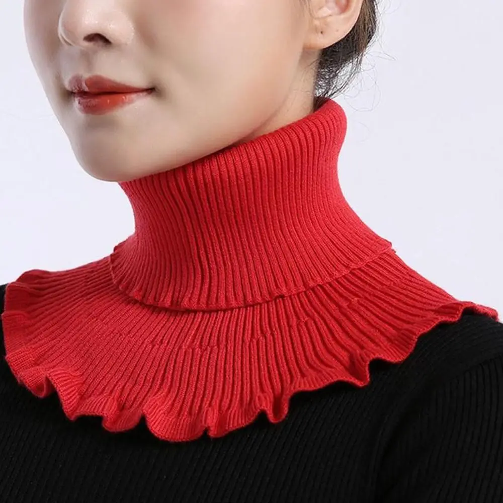 

Winter Detachable Women Windproof Knitted Fake Collar Scarf Turtleneck Warm