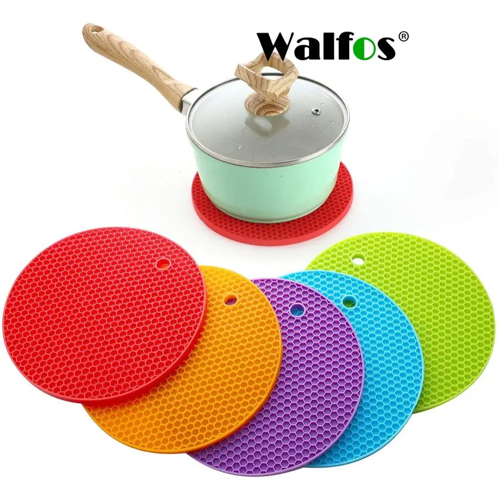 

WALFOS Food Grade Silicone Mat Cup Coaster Non-slip Table Mat Heat Resistant Pot Pad Placemat Spoon Holder Kitchen Accessories