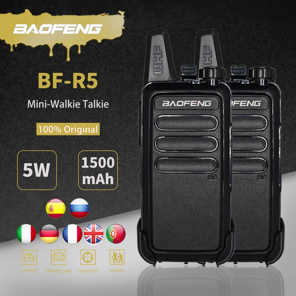 Мини рация Baofeng BF R5 2 шт./лот USB зарядка Ручной FM трансивер CB Radio UHF bf 888s bf888s