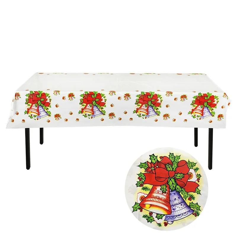1pc tablecloth T05 НОВАЯ РОЖДЕСТВЕНСКАЯ скатерть с принтом, бумажные полотенца, креативная ПВХ скатерть, новогодняя Рождественская настольная одноразовая посуда, принадлежности - Цвет: 1pc tablecloth T05
