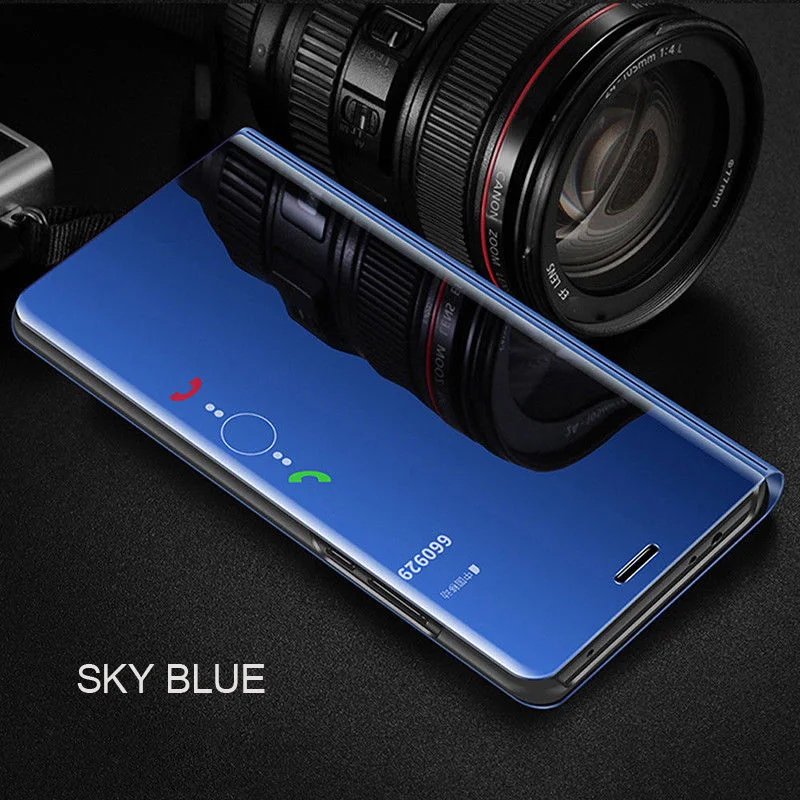 Blue Умный зеркальный флип-чехол для телефона sony Xperia XZ3 для sony Xperia XZ4 защитный чехол Fundas Capa - Цвет: Blue