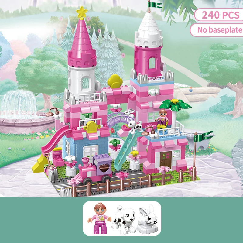 152 240 шт. розовый принцесса замок строительные блоки друзей дома DIY создатель