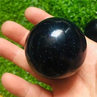 5cm natural quartz blue sand crystal ball meditation reiki healing magic ball home decoration