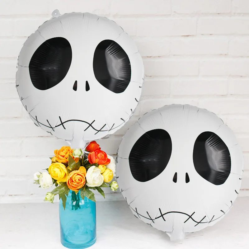 

5 шт., фольгированные шары 18 дюймов, с круглой головой скелета