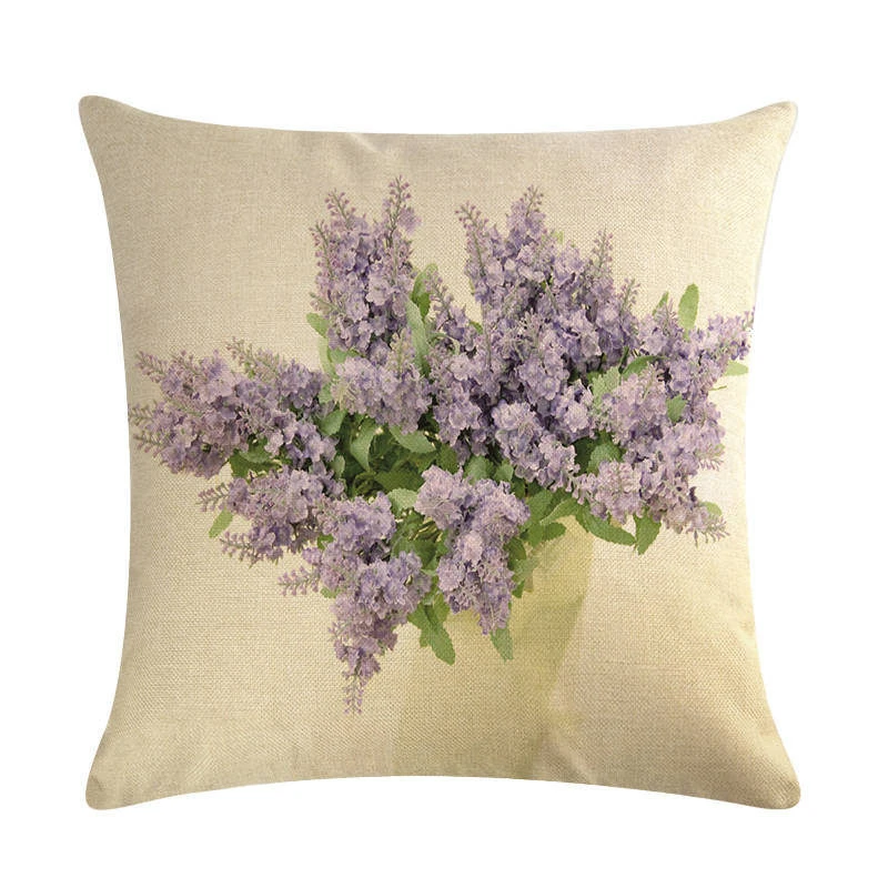 

1 Pcs Lavender Pattern Cotton Linen Throw Pillow Cushion Cover Car Home Sofa Bed Decorative Pillowcase Funda Cojin Pillows 40659