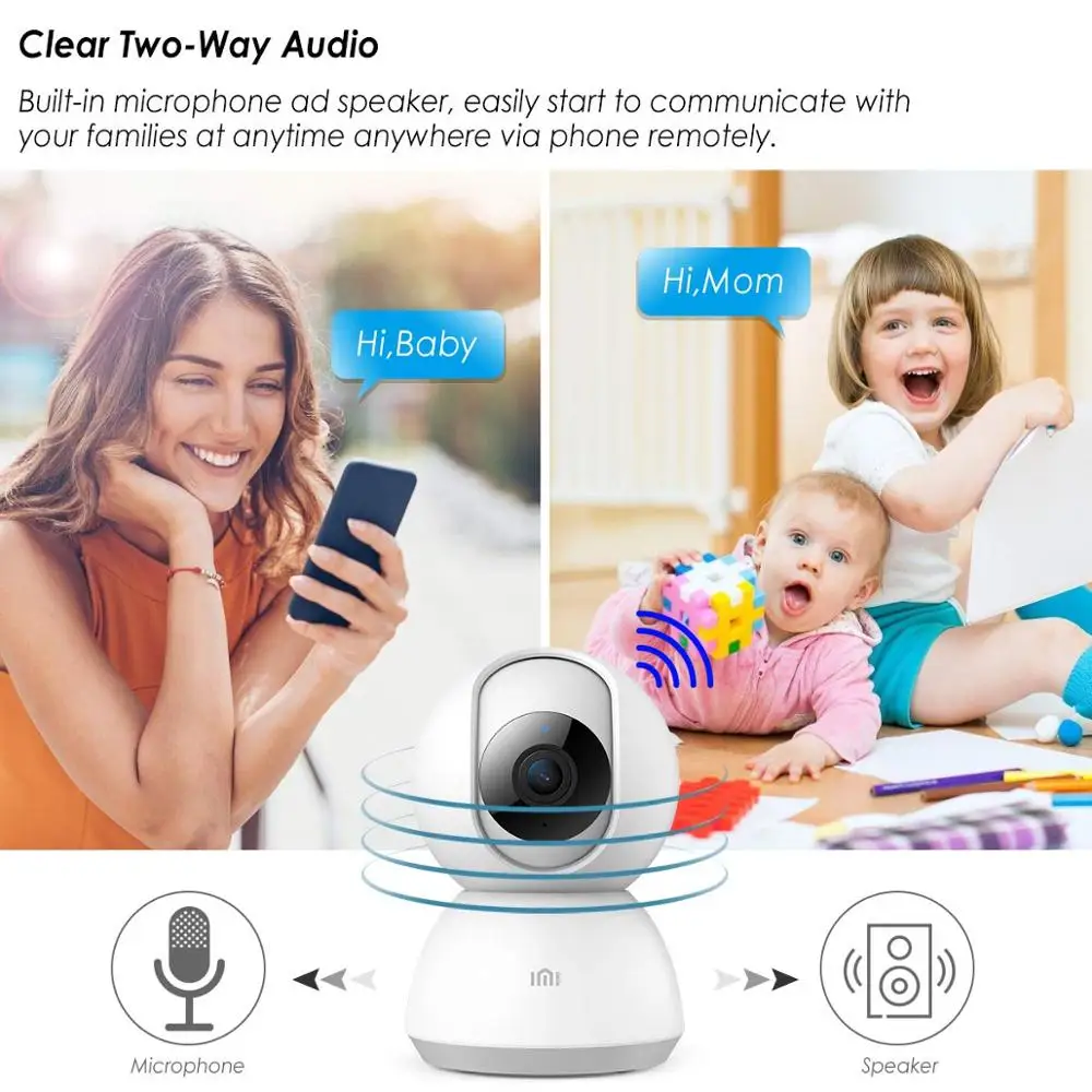Xiaomi Mijia Mi Home Security Smart IP Camera PTZ 1080P HD 360 Wireless WIFI Webcam Infrared Night Vision Two Way Audio Monitor |