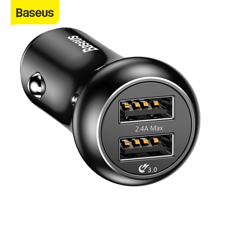 Быстрое зарядное устройство Baseus QC 3 0 автомобильное Turbo USB металлический мобильный